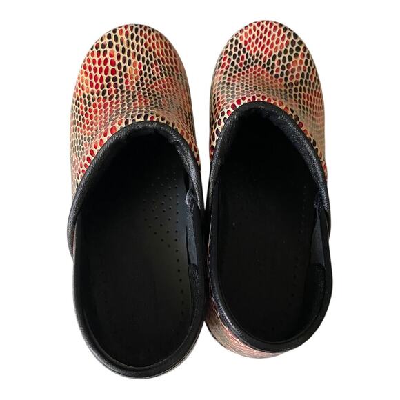 Sanita Clogs Womens Colorful Snake Leather SlipOns Size EU 35 US4 Nurse Shoes - Picture 5 of 12